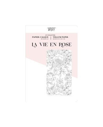 Kit papeles de calco A4 x 4 La Vie en Rose florilegesdesign FDPC2230010 Kit papeles de calco A4 x 4 La Vie en Rose florilegesdesign FDPC2230010