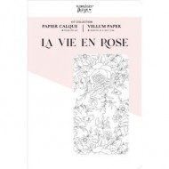 Kit papeles de calco A4 x 4 La Vie en Rose florilegesdesign FDPC2230010