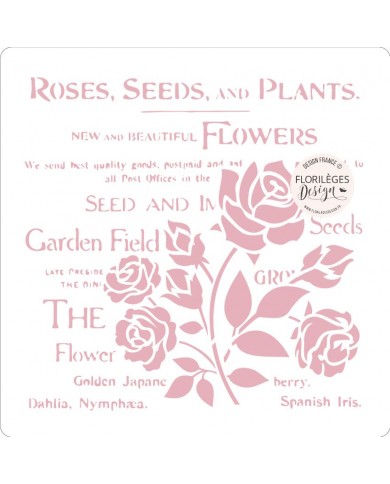 Stencil ROSES GARDEN Florileges FDS124001 Stencil ROSES GARDEN Florileges FDS124001