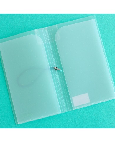 Carpeta almacenamiento Kimidori Colors 4.25x8" Puntos Mint