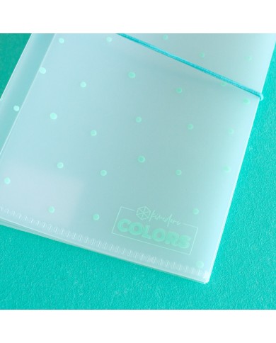 Carpeta almacenamiento Kimidori Colors 4.25x8" Puntos Mint