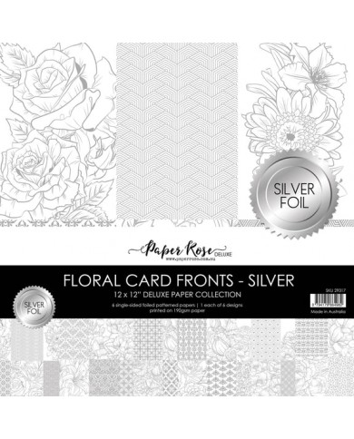 Colección de papel de 12 x 12 de Paper Rose Silver Foil 12x12