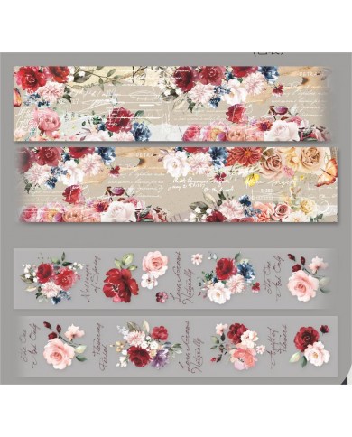 Cintas pet con diseños florales en caja x 2 unidades