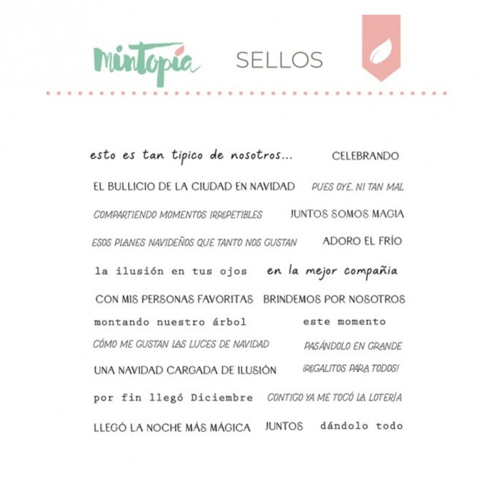Set de sellos Holly Jolly Frases Navidad