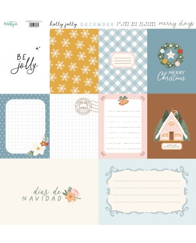 Papel tarjetas Holly Jolly 2