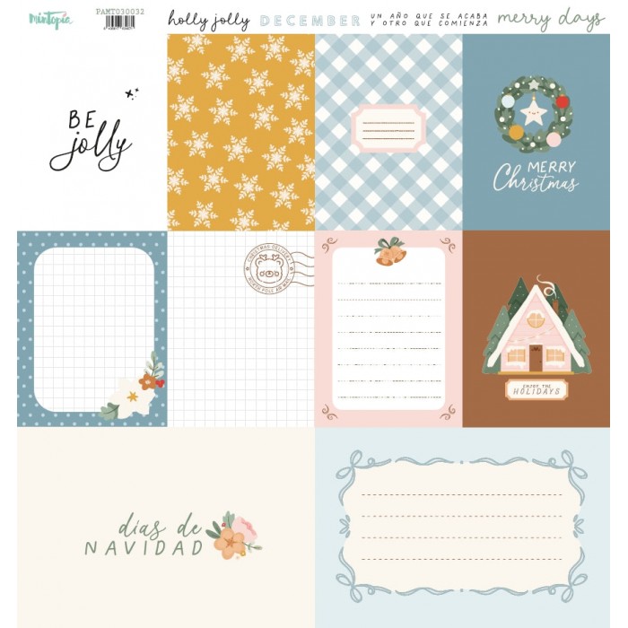 Papel tarjetas Holly Jolly 2