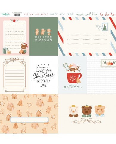 Papel tarjetas Holly Jolly 1