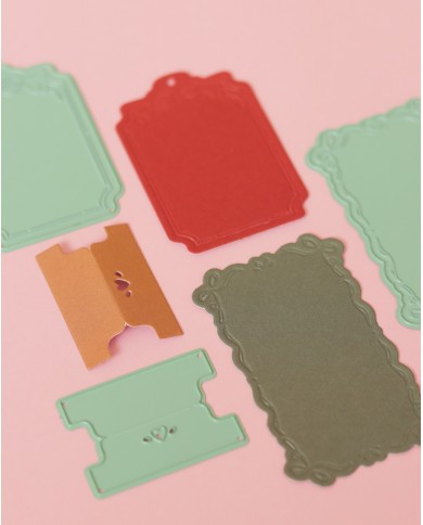 Troquel etiquetas Holly Jolly