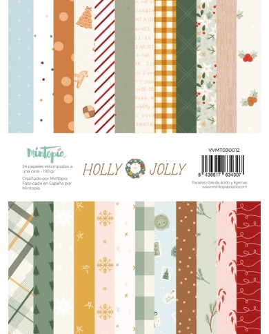 Colección de papeles 6x8  (15,25 cm x 20,3 cm) Holly Jolly