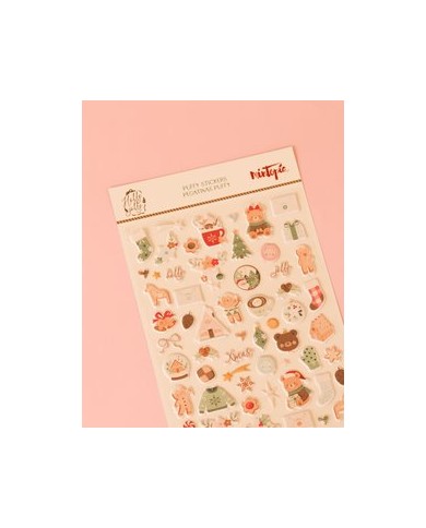 Pegatinas puffy ilustraciones Holly Jolly