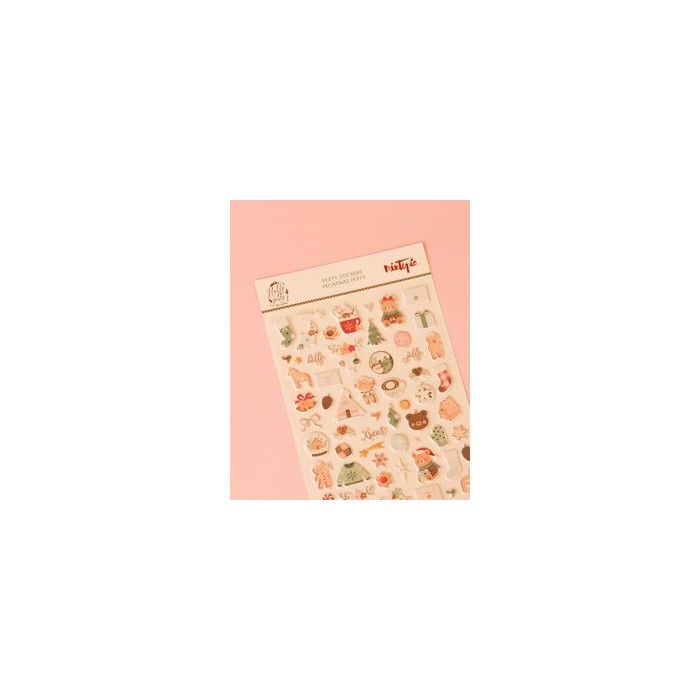 Pegatinas puffy ilustraciones Holly Jolly