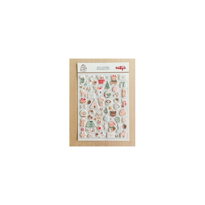 Pegatinas puffy ilustraciones Holly Jolly
