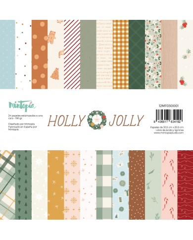 Colección de papeles 12x12  (30 cm x 30 cm) Holly Jolly