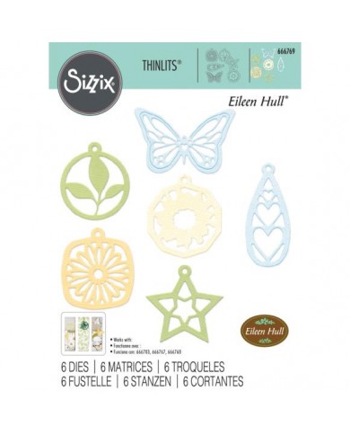 Troquel CHARMS Sizzix Thinlits Die Set By Eileen Hull 6/Pkg