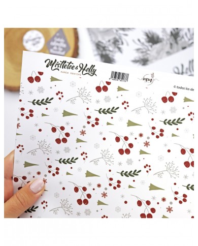 Papel laminado Mi Navidad perfecta Mistletoe & Holly
