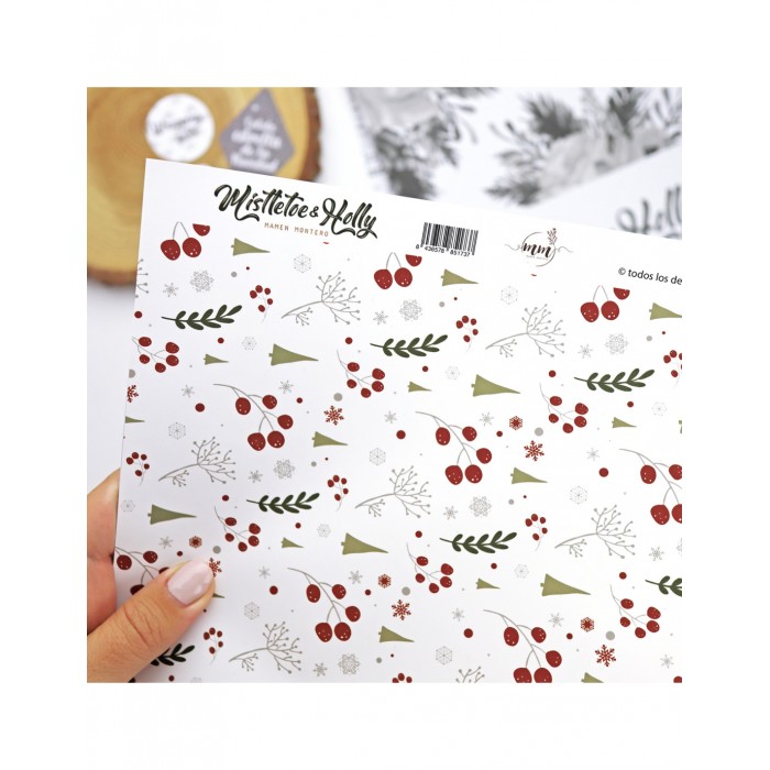 Papel laminado Mi Navidad perfecta Mistletoe & Holly