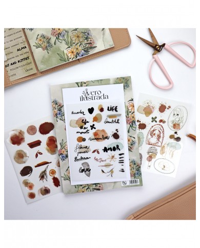 Pegatinas transferibles para Art Journal 2.0, de Vero Ilustrada