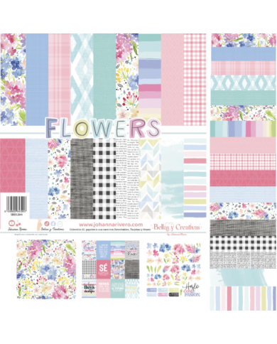 Colección 21 Papeles, 30,5 X 30,5 CMS FLOWERS  Johanna Rivero