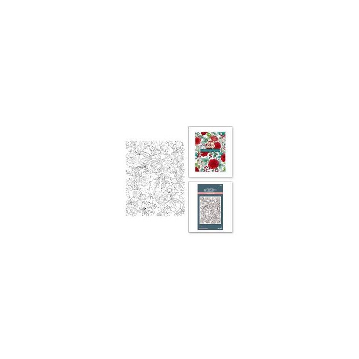 Winter Rose Background Press Plate from the Handmade Holidays Collection