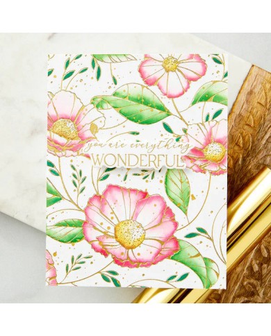 Cosmos Backdrop Press Plate from the Pressed Posies Collection