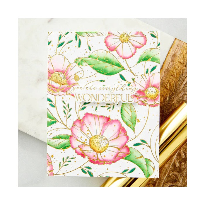 Cosmos Backdrop Press Plate from the Pressed Posies Collection