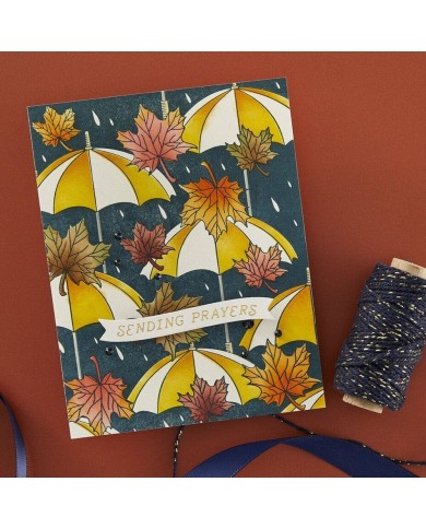 Autumn Rain Press Plate from the Falling Leaves Collection