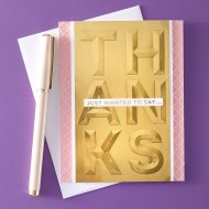 3D Embossing Folder from the Beveled Sentiment A2 Cardfront Collection Beveled Thanks A2 Cardfront
