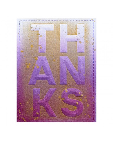 3D Embossing Folder from the Beveled Sentiment A2 Cardfront Collection Beveled Thanks A2 Cardfront