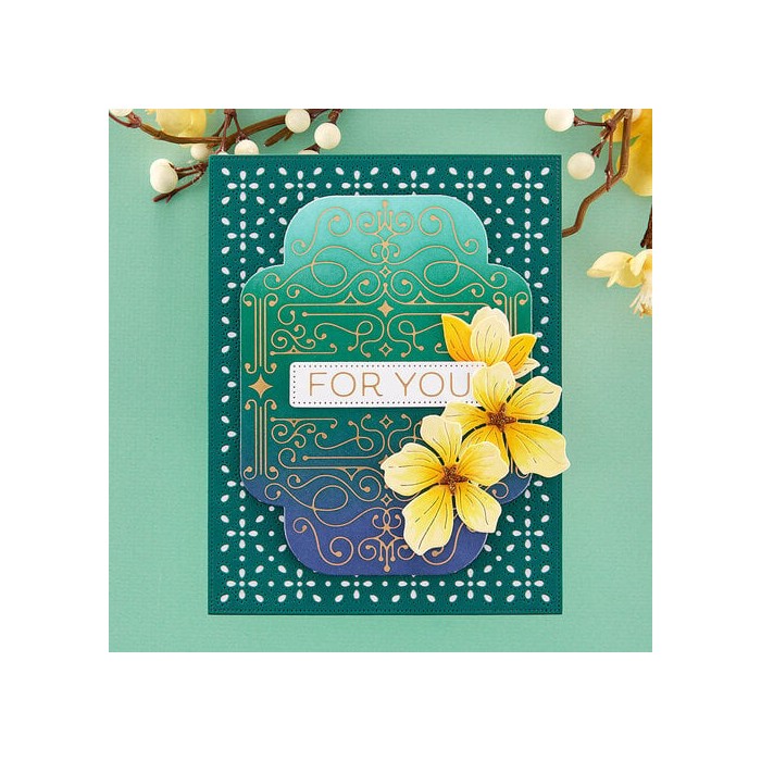 Glimmer Hot Foil Plate & Die Four Petal