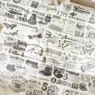 Cinta washi pet vintage blanco y negro diferentes diseños