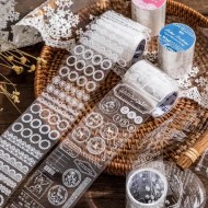 Cinta washi pet vintage blanco diferentes diseños