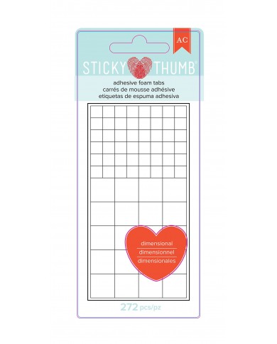 Pegamento dimensional foam American Crafts 340273 Sticky Thumb FOAMTAB ASST White,