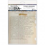 Dina Wakley Media Typed Ledgers 12/Sheets Set 2