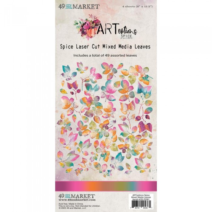 Diecuts o Ephemeras 49andmarket Mixed Media Leaves AOS-25361