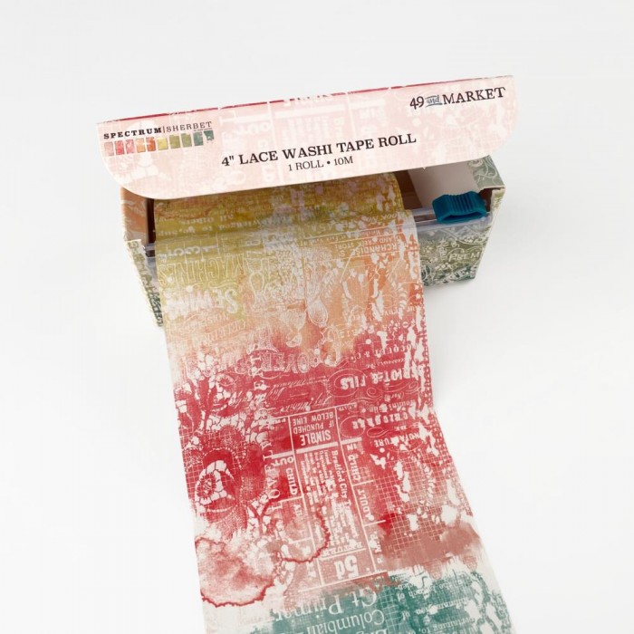 Washi tape 49AndMarket Lace 4" Washi Tape Roll Spectrum Sherbet