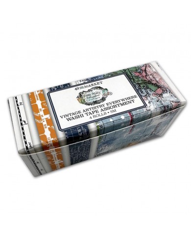 Set de 4 cintas washitape 49 And Market Vintage Artistry Everywhere Washi Tape 4/Pkg Assortment VAE-40810
