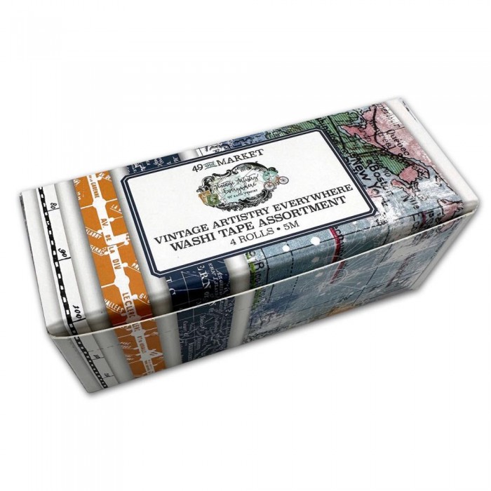 Set de 4 cintas washitape 49 And Market Vintage Artistry Everywhere Washi Tape 4/Pkg Assortment VAE-40810