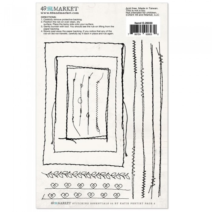 Transferibles o rubbons 49 And Market Essentials Rub-On Transfer Set E26030