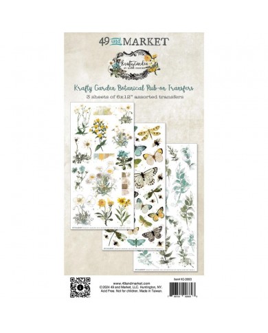 Transferibles o rubbons Botanicals 49 And Market Essentials Rub-On Transfer Set KG-26603