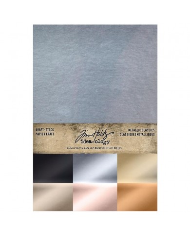 Coleccion de papeles Idea-Ology Kraft-Stock Stack Cardstock Pad 6"X9" 24/Pkg TH94227