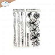 Set de sellos bordes de Elizabeth Craft Clear Stamps Stitched Borders