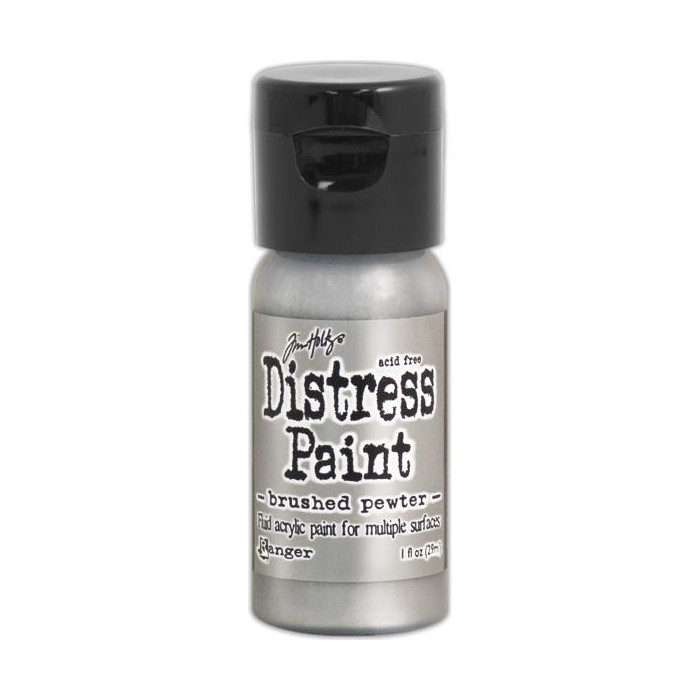 Tim Holtz Distress Paint Flip Top 1oz Brushed Pewter