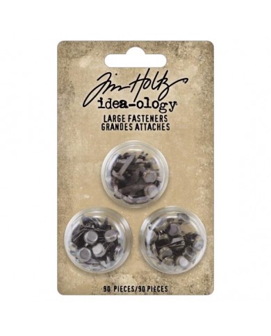 Idea-Ology Metal Large Fasteners Antique Silver, 90 piezas Copper & Brass TH94314