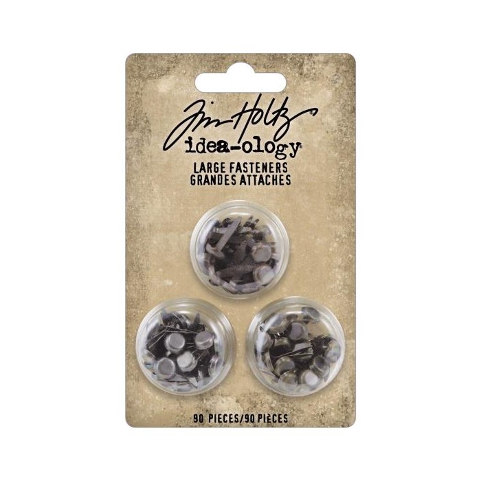 Idea-Ology Metal Large Fasteners Antique Silver, 90 piezas Copper & Brass TH94314
