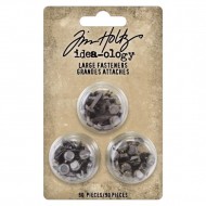 Idea-Ology Metal Large Fasteners Antique Silver, 90 piezas Copper & Brass TH94314