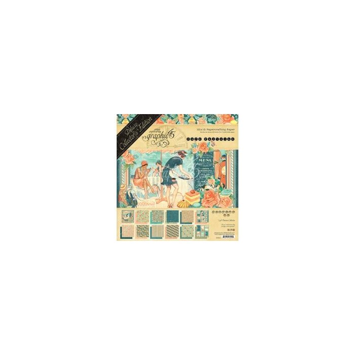Colección de papeles Graphic 45 Pack 12"X12" Cafe Parisian