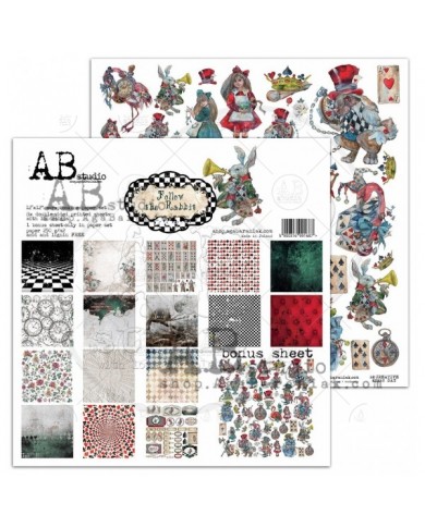 Coleccion de Papeles 30x30cmts Follow the Rabbit ABStudio