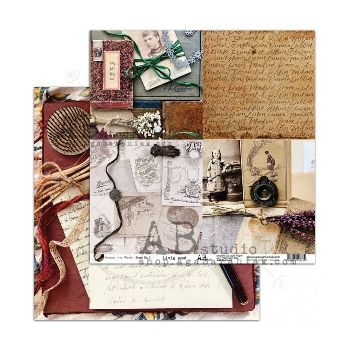 Colección de Papeles ABstudio, 30x30, 8 hojas mas 1 hoja de recortables