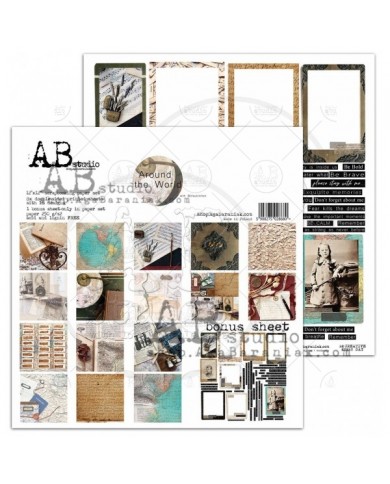 Colección de Papeles ABstudio, 30x30, 8 hojas mas 1 hoja de recortables