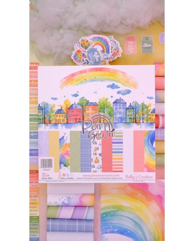 Colección de 22 papeles 30x30 Rainbow Johanna Rivero